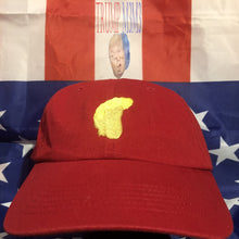 Load image into Gallery viewer, Trump Meme Clothing's Men's MAGA Red hat - Golden Trump Embroidery