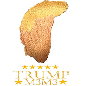 Golden Donald J Trump Pompadour Hair Logo and Gold Trump Meme Logo