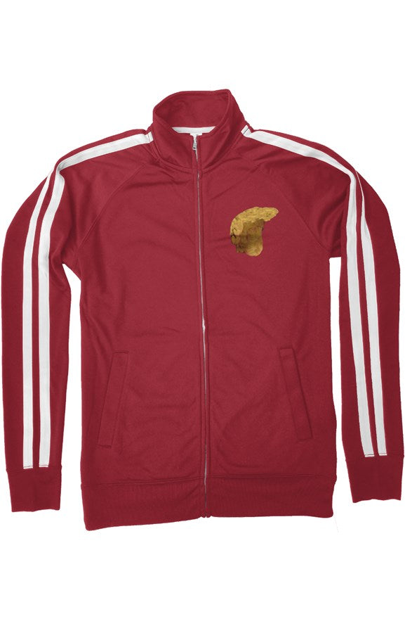 Trump Meme Track Jacket in MAGA Red with Gold Trum
