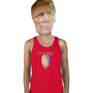 Trump Meme Clothing's Men's tank top in MAGA Red with Funny Trump face logo